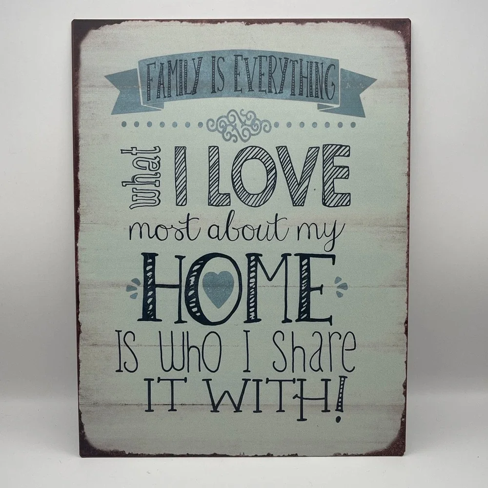 Barnyard Design Family Is Everything Tin Metal Sign 10x13 Rustic Farmhouse Decor